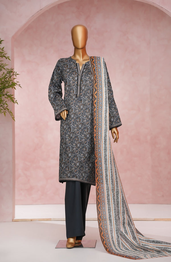 Nissa Floral by Amna Khadija Printed Cotton Cambric Stitched 3 Piece Suit - NF-01 - AM25NISS - Black - Casual Collection