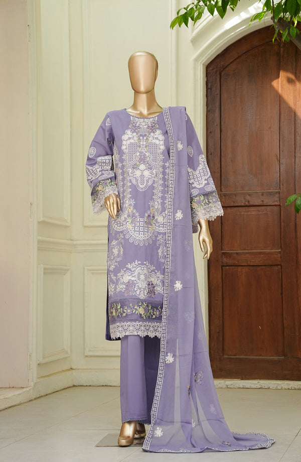 Noor e Sumaika by Amna Khadija Embroidered Lawn Stitched 3 Piece Suit - AKPNS-06 - AKP26NRSK - Purple - Summer Collection