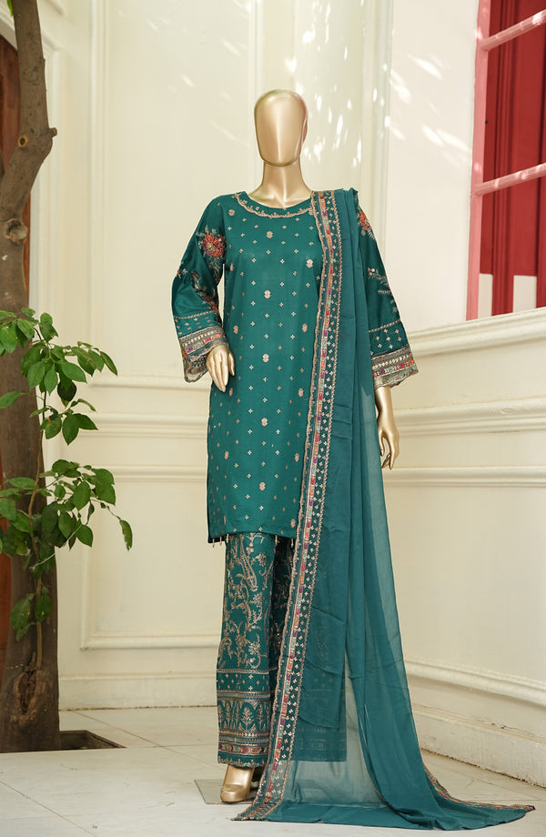 Noor e Sumaika by Amna Khadija Embroidered Lawn Stitched 3 Piece Suit - AKPNS-13 - AKP26NRSK - Green - Summer Collection