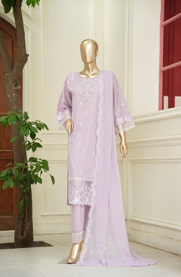 Noor e Sumaika by Amna Khadija Embroidered Lawn Stitched 3 Piece Suit - AKPNS-15 - AKP26NRSK - Purple - Summer Collection