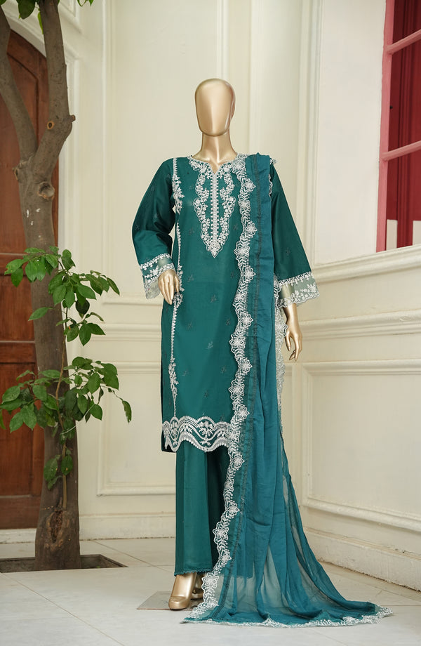 Noor e Sumaika by Amna Khadija Embroidered Lawn Stitched 3 Piece Suit - AKPNS-19 - AKP26NRSK - Green - Summer Collection