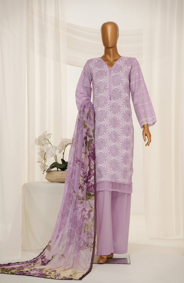 Onaya by Amna Khadija Embroidered Cotton Stitched 3 Piece Suit - Design-03 - AM25ONYA - Purple - Luxury Collection