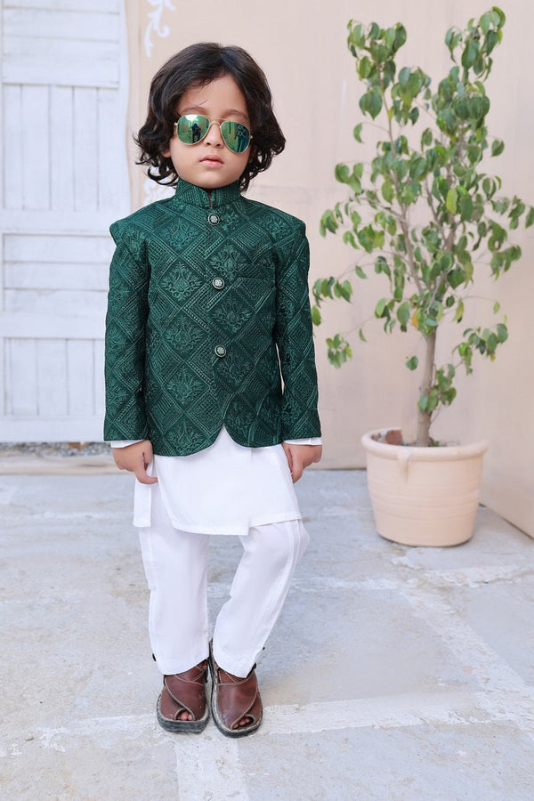 Exclusive Kids Prince Coat Collection P-06 Dark green Prince coat