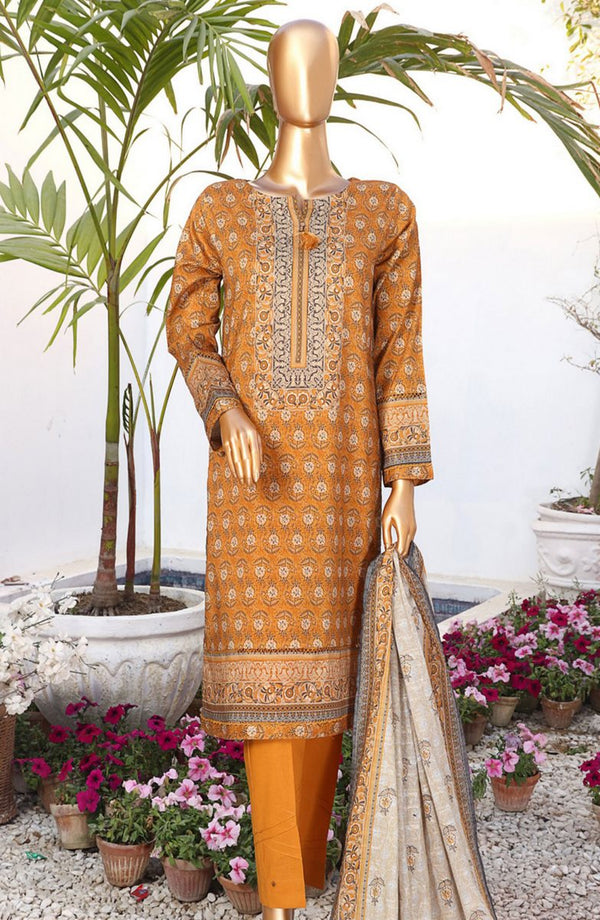 HZ RTW Summer Vibes Printed Lawn Collection Vol 01 PSL 402 MUSTARD