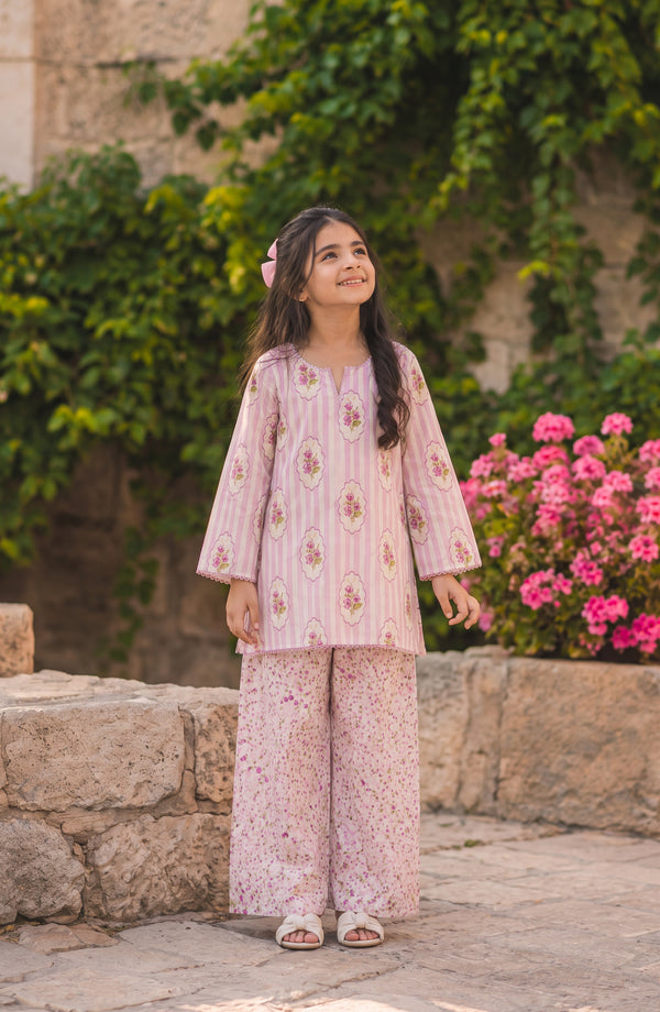 Parchhai Printed Cotton Stitched 2 Piece Co-ord Set - PMD-12D - PRCH26 - Pink - Summer Collection