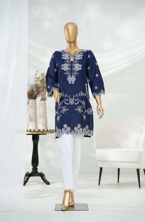 Passu by Amna Khadija Embroidered Fancy Jacquard Stitched Top - PET-01 - AM25PSU - Blue - Casual Collection
