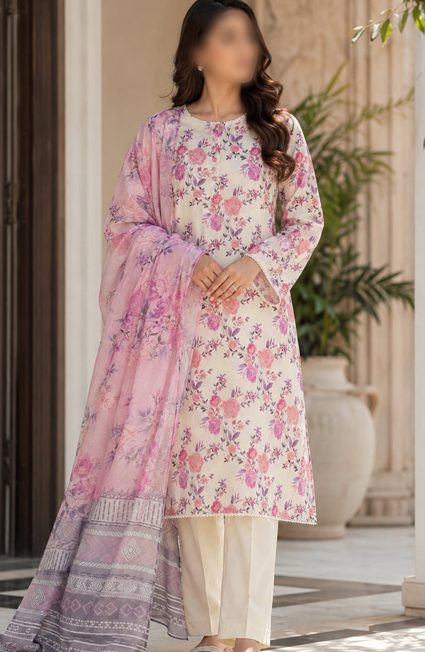 Phoolkari by Amna Khadija Printed Lawn Stitched 3 Piece Suit - AKPKP-01 - AKP26APKP - Pink - Summer Collection