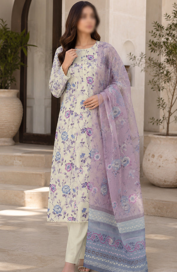 Phoolkari by Amna Khadija Printed Lawn Stitched 3 Piece Suit - AKPKP-09 - AKP26APKP - Blue - Summer Collection
