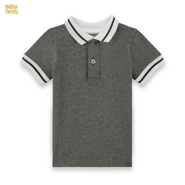 Baby Nest T-Shirts For Kids Pique Polo T-Shirt For Kids -Grey Sbt-379