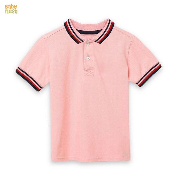 Baby Nest T-Shirts For Kids Pique Polo T-Shirt For Kids -Light Pink Sbt-371-D1