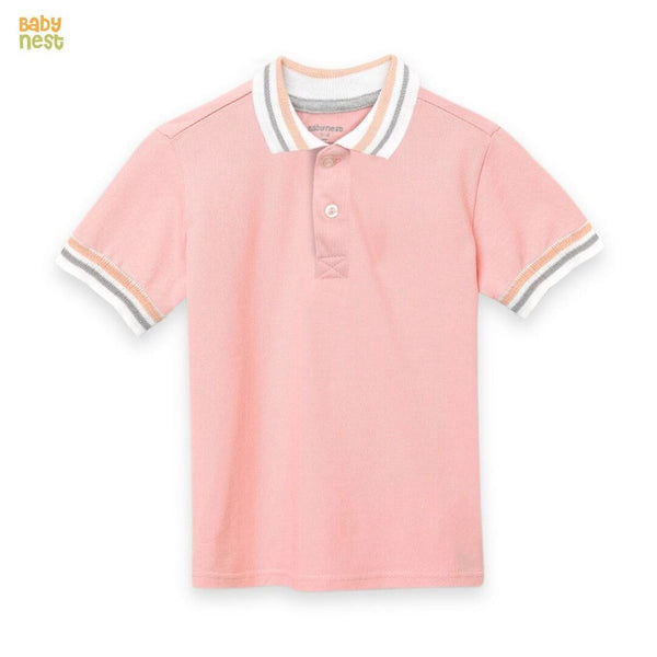 Baby Nest T-Shirts For Kids Pique Polo T-Shirt For Kids -Light Pink Sbt-371-D2