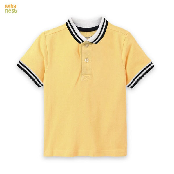 Baby Nest T-Shirts For Kids Pique Polo T-Shirt For Kids -Yellow Sbt-373