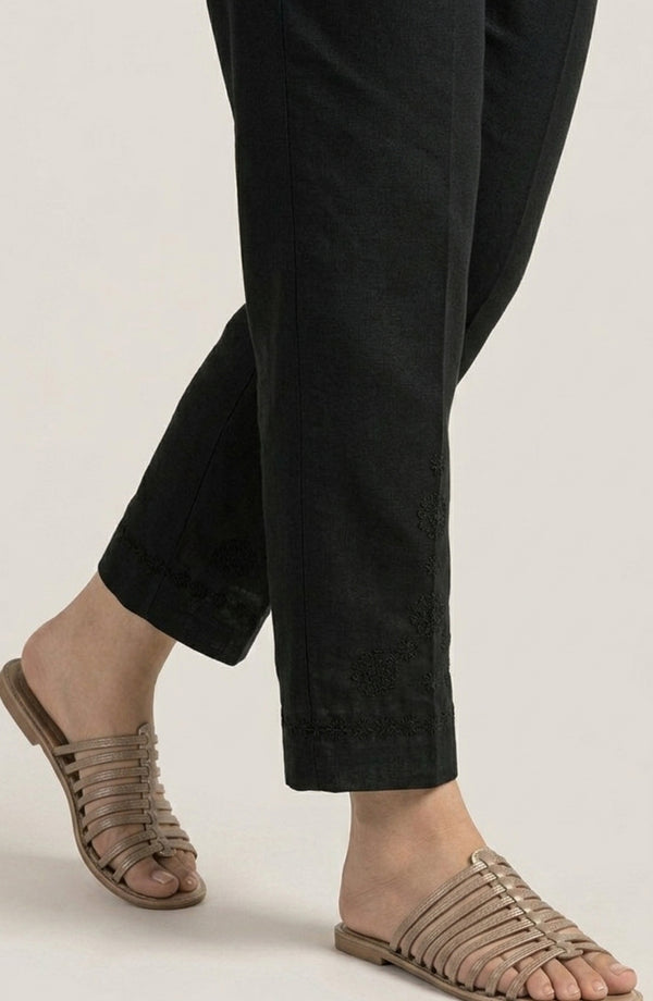 Pristine Hem by Amna Khadija Cotton Stitched Trouser - AKPH-01B - AKP26TRD - Black - Casual Collection