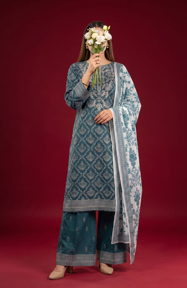 Rang e Bahar Embroidered Lawn Stitched 3 Piece Suit - RNB-05 - RNB26 - Blue - Summer Collection