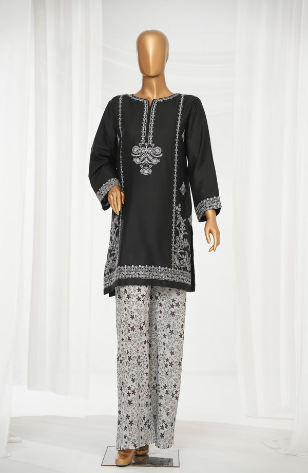 Rangrez by Amna Khadija Embroidered Jacquard Stitched 2 Piece Suit - AKR-03 - AM25RNG - Black - Summer Collection
