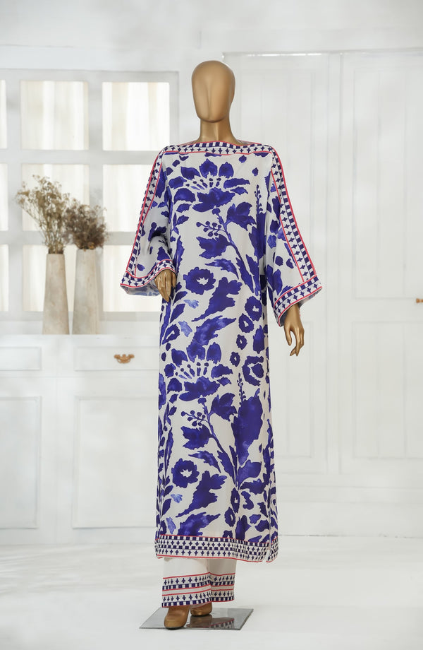 Rhythm by Amna Khadija Printed Poly Swiss Cambric Stitched 2 Piece Suit - AKR-05 - AM25KHD - Blue - Summer Collection
