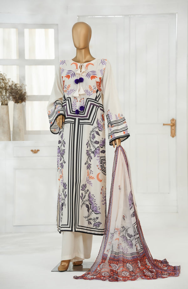 Rhythm by Amna Khadija Printed Poly Swiss Cambric Stitched 3 Piece Suit - AKR-06 - AM25KHD - Multi - Summer Collection
