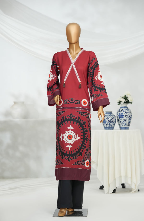 Rhythm by Amna Khadija Digital Printed Poly Swiss Cambric Stitched 2 Piece Suit - AKR-02 - AM25RTHM - Brown - Summer Collection