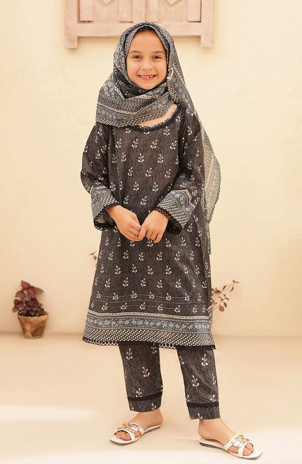 Shifa Kids Printed Lawn Stitched Collection Vol 05 SH 2423 K Black