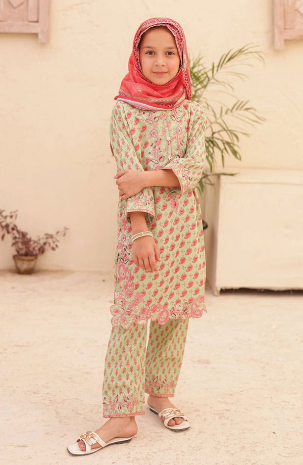 Shifa Kids Embroidered Lawn Stitched Collection Vol 04 SH 2421 K PINK