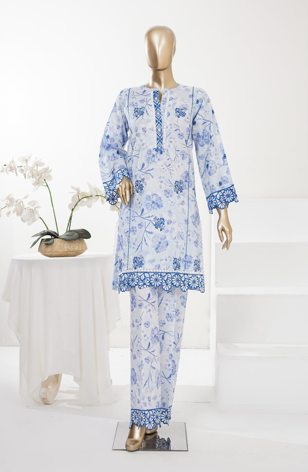 Summer Essentials by Amna Khadija Embroidered Lawn Stitched 2 Piece Suit - AKPSE-07 - AKP26SRESN - Sky Blue - Summer Collection