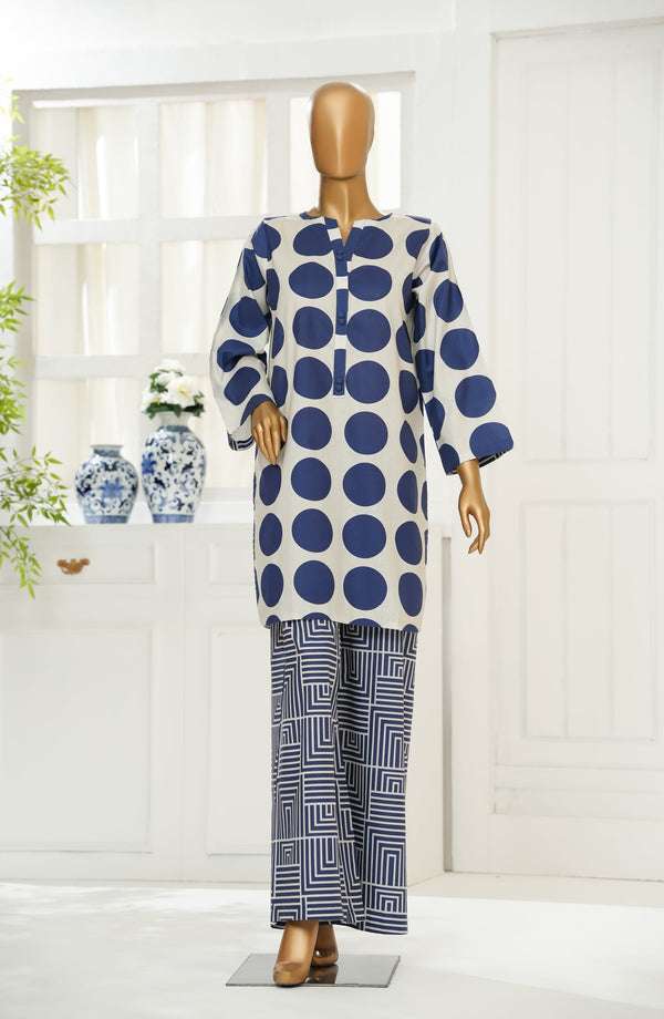 Sehar Zaira by Amna Khadija Printed Cotton Cambric Stitched Co ord Sets - SZCS-04 - AM25ZAI - Blue - Luxury Collection