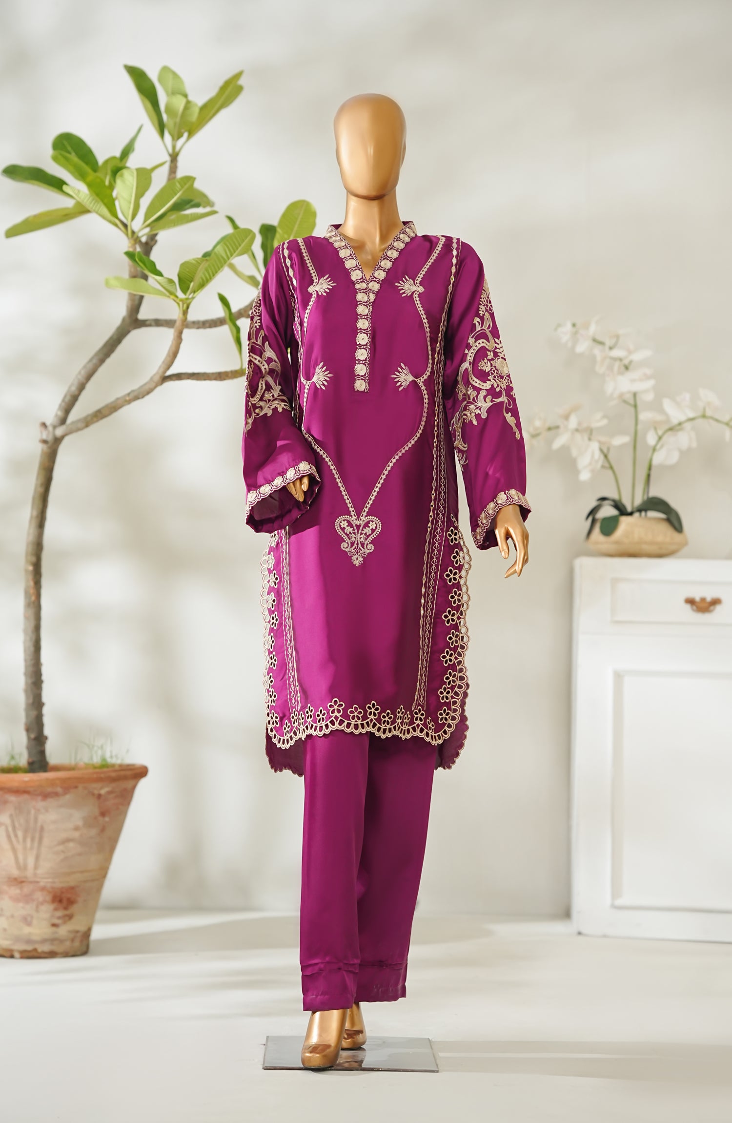 Maahe by Amna Khadija Solids Jacquard Stitched 2 Piece Suit - MLPS-13 - AM25M3 - Green - Casual Collection main image 0