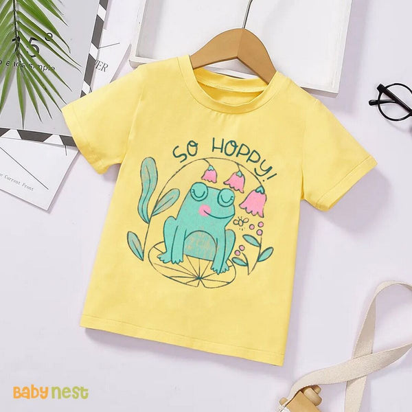 Baby Nest T-Shirts For Kids So Hoppy Half Sleeves T-shirt For Kids – Yellow – SBT-337