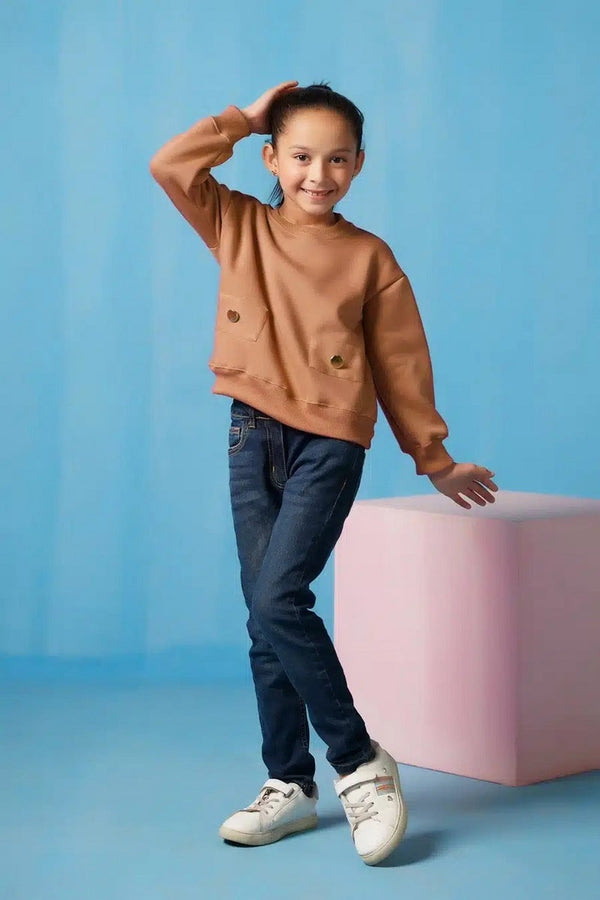 Sprinkles Kids Winter Collection Sweatshirt With Flap – Coffee Brown