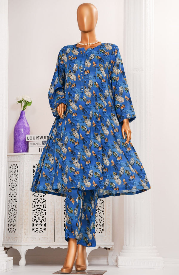 Amna Khadija Printed Lawn Stitched 2 Piece Suit - TPC-03 - AM25TPC - Blue - Summer Collection