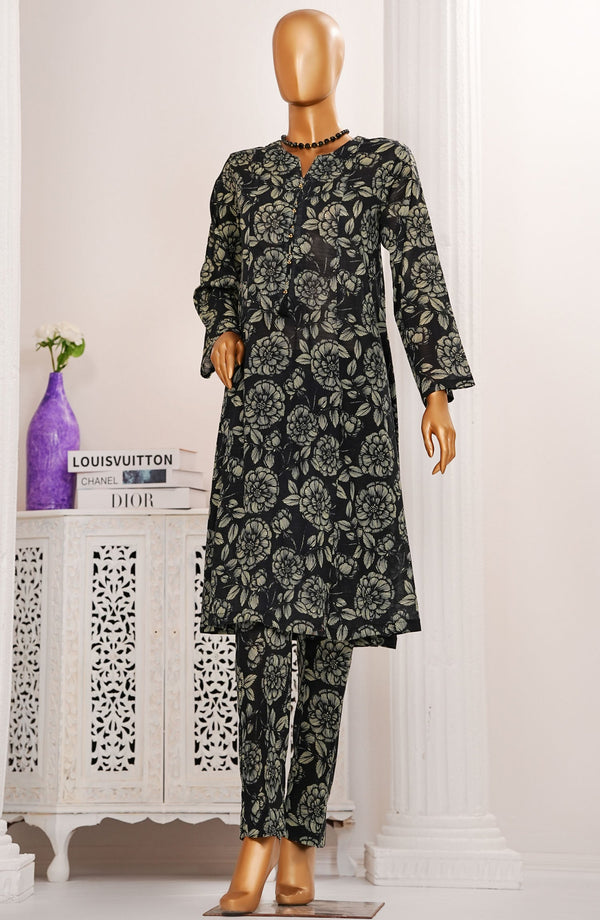 Amna Khadija Printed Lawn Stitched 2 Piece Suit - TPC-04 - AM25TPC - Black - Summer Collection