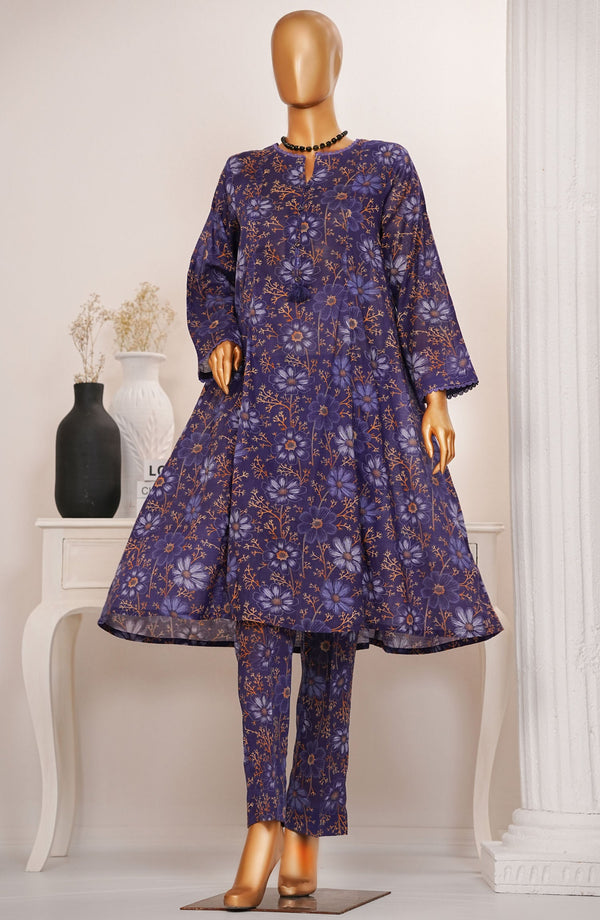 Amna Khadija Printed Lawn Stitched 2 Piece Suit - TPC-08 - AM25TPC - Purple - Summer Collection