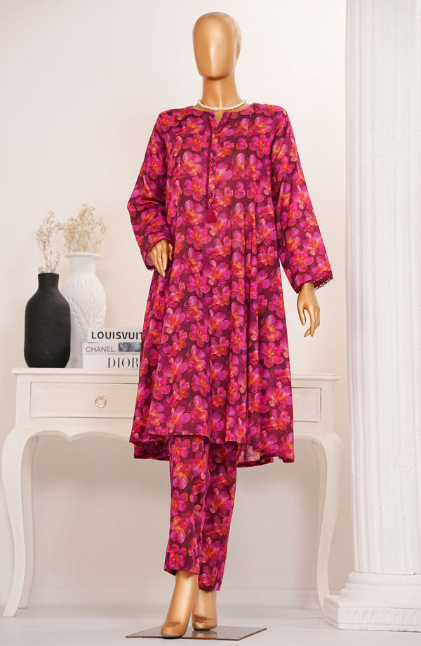 Amna Khadija Printed Lawn Stitched 2 Piece Suit - TPC-09 - AM25TPC - Pink - Summer Collection