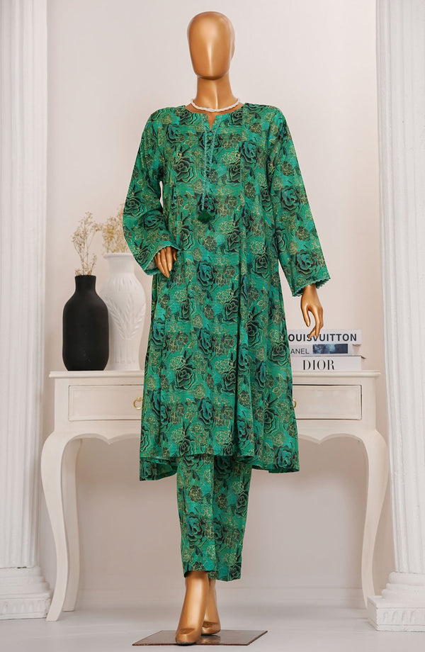 Amna Khadija Printed Lawn Stitched 2 Piece Suit - TPC-10 - AM25TPC - Green - Summer Collection
