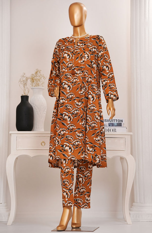 Amna Khadija Printed Lawn Stitched 2 Piece Suit - TPC-11 - AM25TPC - Brown - Summer Collection