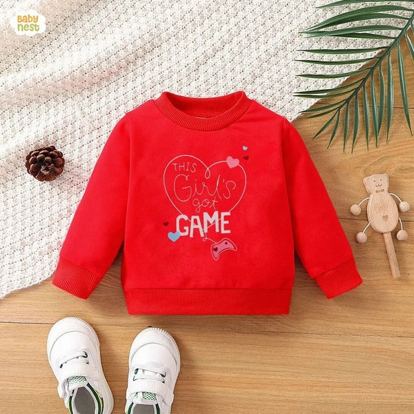 Sweat Shirts By Baby Nest This Girl’s Got Game Sweatshirt for Kids Red