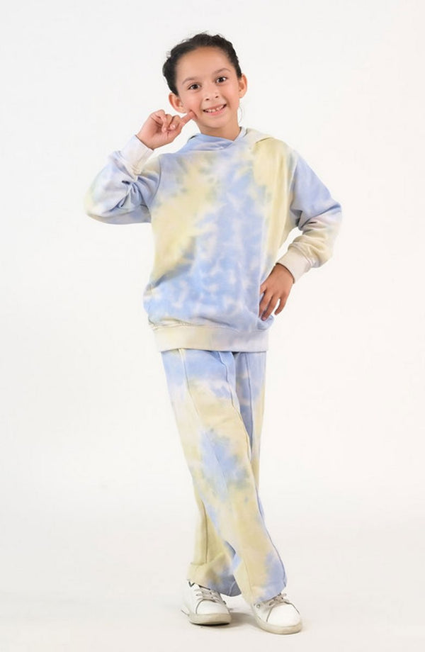 Sprinkles Kids Winter Collection Tie Dye Hoodie With Jogger Pants – Sky Green