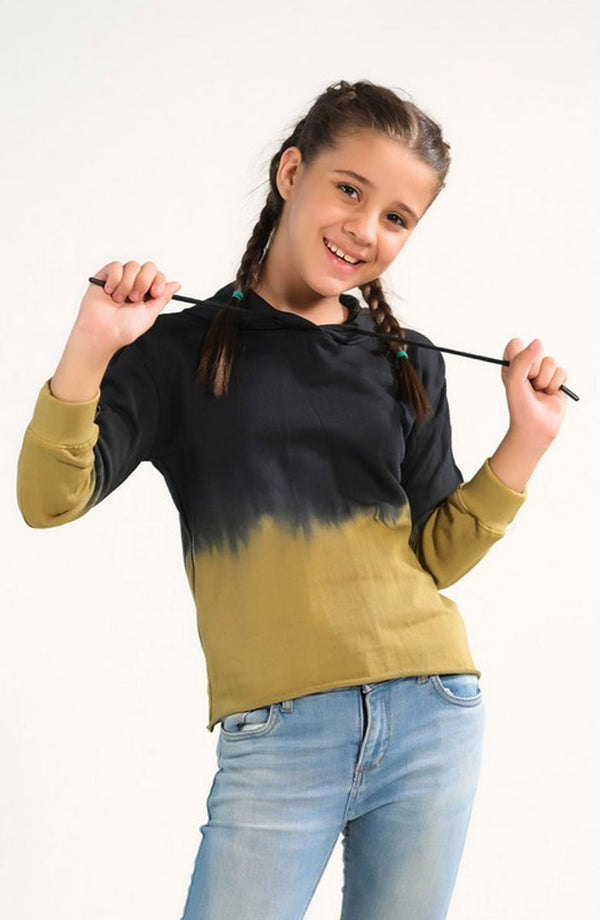 Sprinkles Kids Winter Collection Tie Dye Lace Up Hoodie- Black