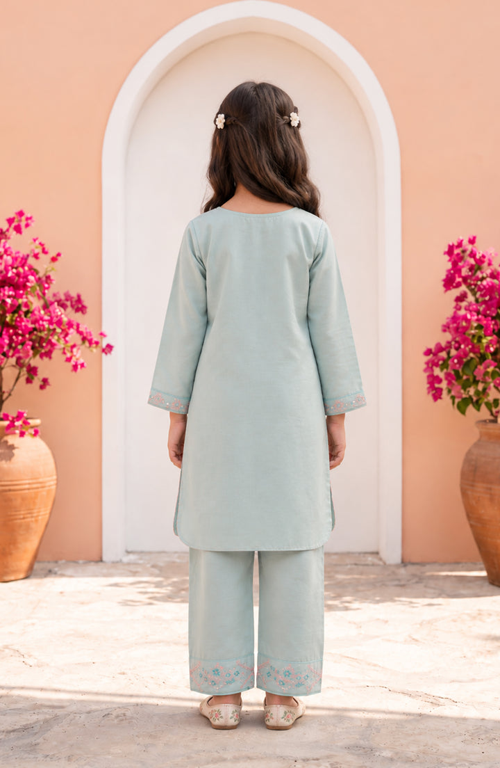 Girl File Set Titliyan Angan Main Embroidered Cotton Stitched 2 Piece Co-ord Set - A ...