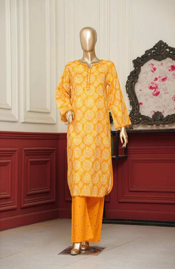 Travel Time Amna Khadija Printed Cambric Stitched 2 Piece Co-ord Set - AKPTT-01 - AKP26KTT - Yellow - Summer Collection
