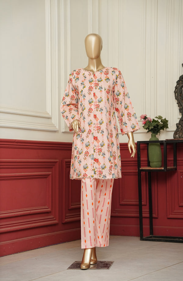 Travel Time Amna Khadija Printed Cambric Stitched 2 Piece Co-ord Set - AKPTT-04 - AKP26KTT - Pink - Summer Collection