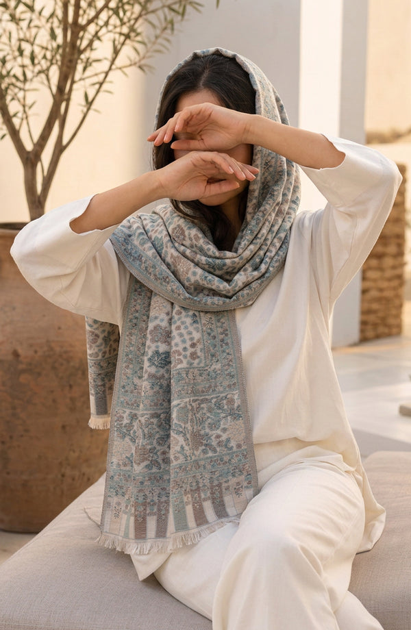 Wool Jacquard Stole - AKW-07 - AM26STL - Multi - Winter Collection