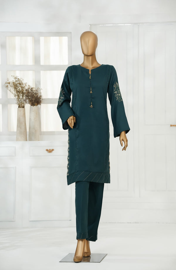 Yolo Signature by Amna Khadija Embroidered Dobby Jacquard Cotton Stitched Co ord Sets - YSLC-02 - AM25YSLC - Green - Luxury Collection