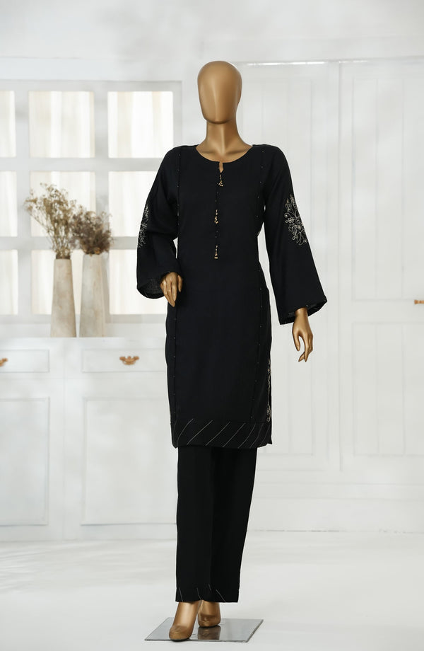 Yolo Signature by Amna Khadija Embroidered Dobby Jacquard Cotton Stitched Co ord Sets - YSLC-04 - AM25YSLC - Black - Luxury Collection