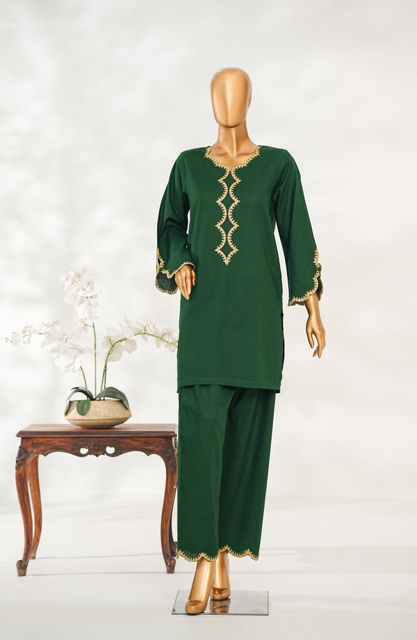 Zaira Royal by Amna Khadija Embroidered Cotton Jacquard Stitched 2 Piece Suit - ZRAM - 04 - Green - Winter Collection