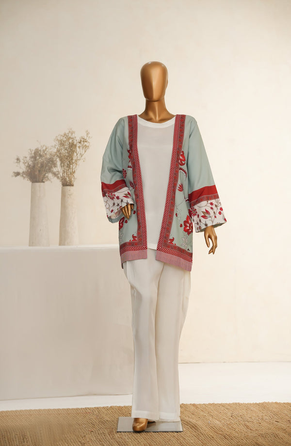 Zehaina by Amna Khadija Digital Printed Poly Swiss Stitched 3 Piece Set - AKZ-07 - AM25ZEH - Light Blue & White - Casual Collection