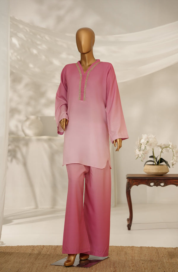 Ziyara by Amna Khadija Printed Poly Swiss Stitched 2 Piece Suit - ZTD-02 - AM25TID - Pink - Summer Collection