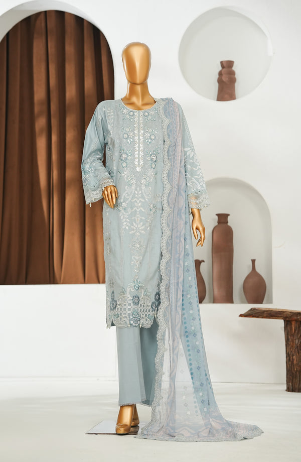 Zoya Luxe by Amna Khadija Embroidered Chiffon Stitched 3 Piece Suit - AKPZL-06 - AKP26ZLCP - Blue - Festive Collection
