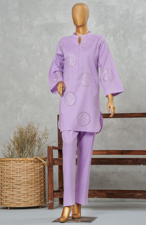 Rue Embrace by Amna Khadija Embroidered Cotton Stitched 2 Piece Suit - REE-10 - AM25RED2 - Purple - Summer Collection