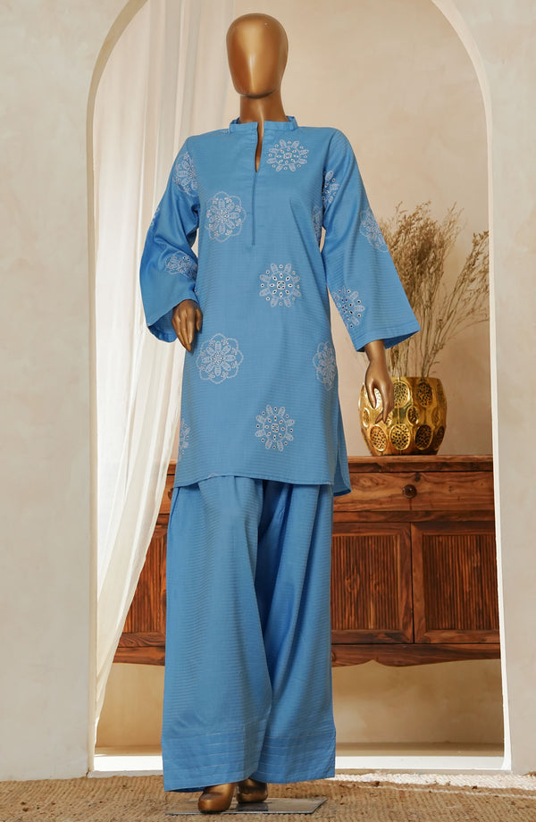 Zynara by Amna Khadija Embroidered Cotton Stitched 2 Piece Suit - D- 06 - Blue